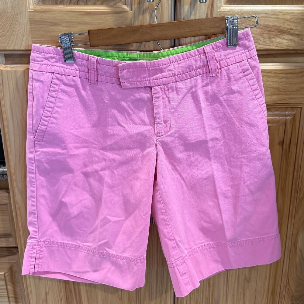 Vintage Lilly Pulitzer Palm‎ Beach Fit Chino Shorts Pink Women's 2 EUC